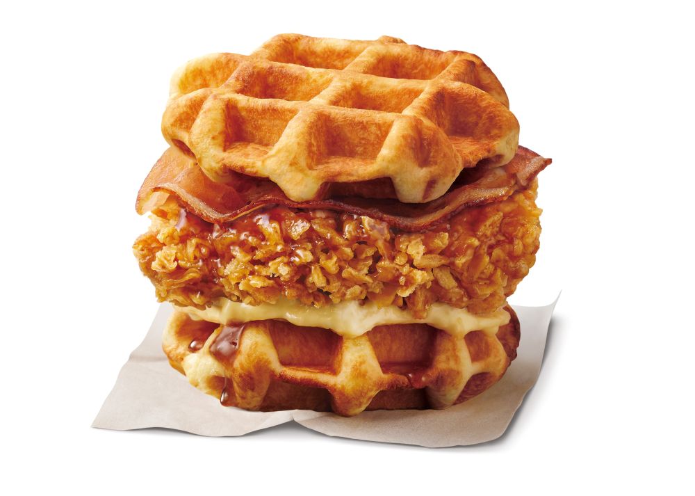 「比利時鬆餅咔啦雞腿堡」