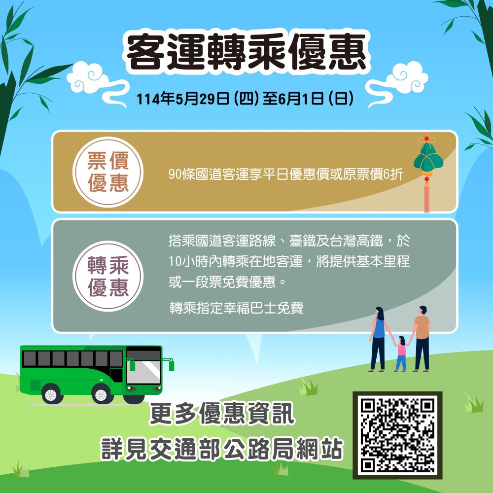 新北端午連假交通資訊懶人包-客運轉乘優惠