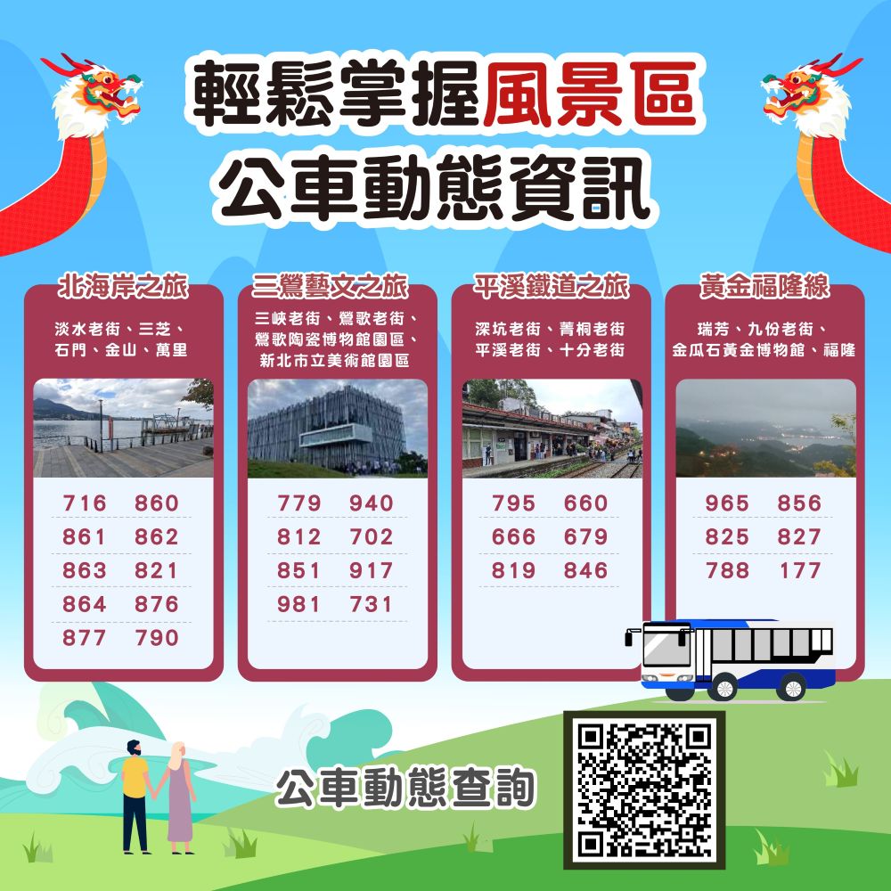 新北端午連假交通資訊懶人包-風景區公車