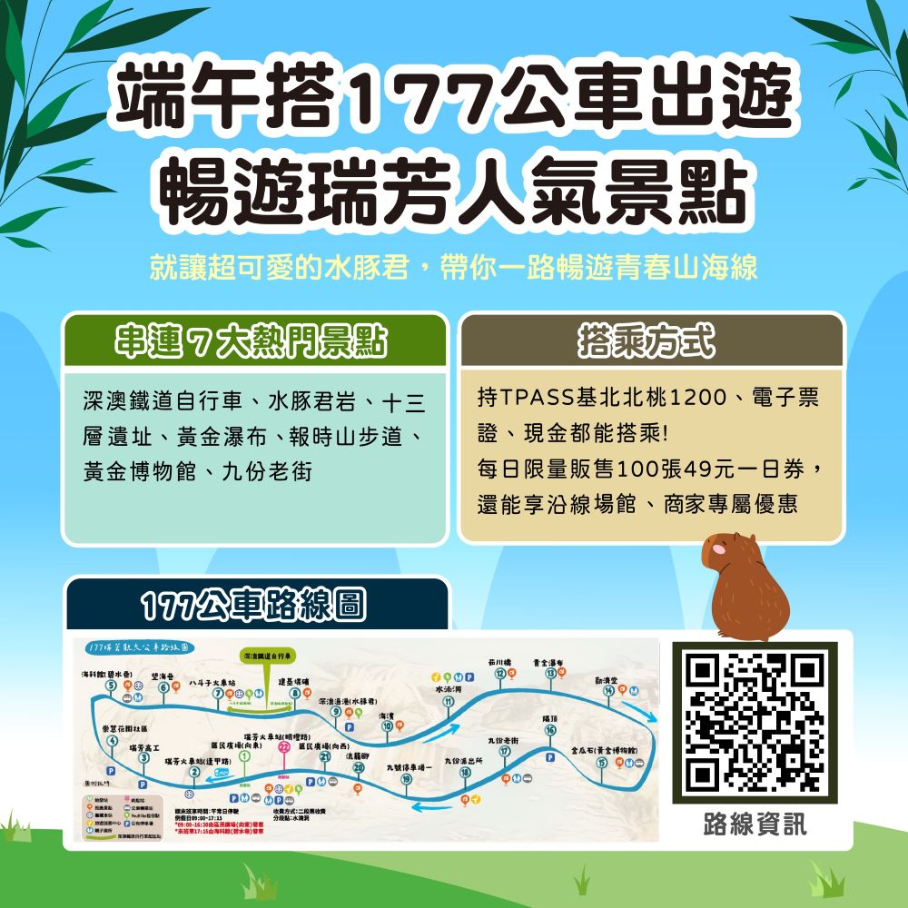 新北端午連假交通資訊懶人包-177瑞芳觀光公車