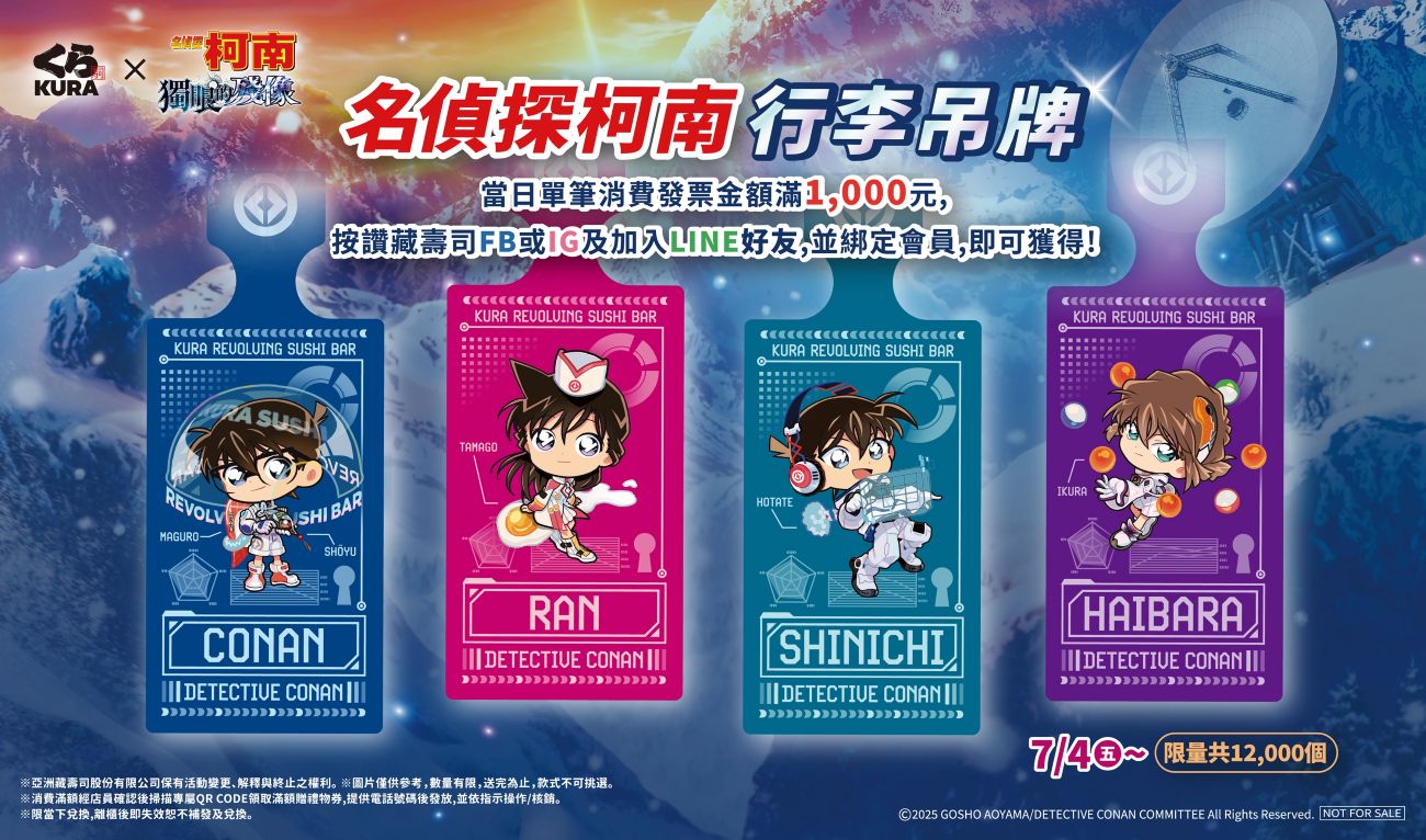 藏友們休想逃！藏壽司X《名偵探柯南》獨家限定扭蛋外，全新滿額贈活動同步聯手出擊！