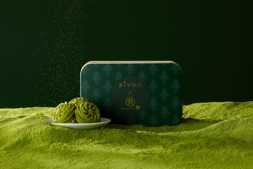Rivon禮坊於40週年首度跨界攜手來自日本京都抹茶名店一〇八抹茶茶廊，推出限量聯名款「法式曲奇餅-宇治抹茶」，即日起限量預購（圖／Rivon禮坊提供）
