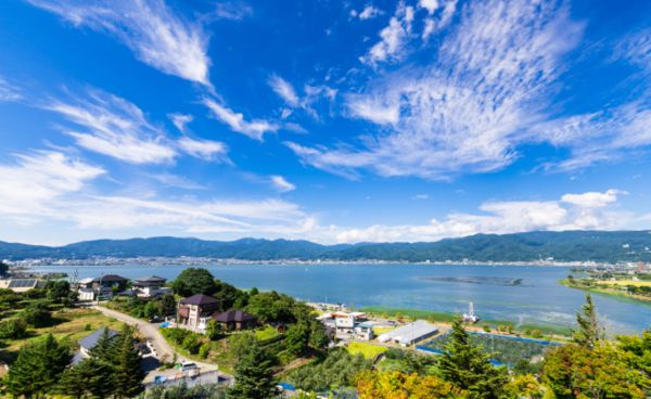 諏訪湖夏日景致,湖光山色交織出長野縣的清涼風景