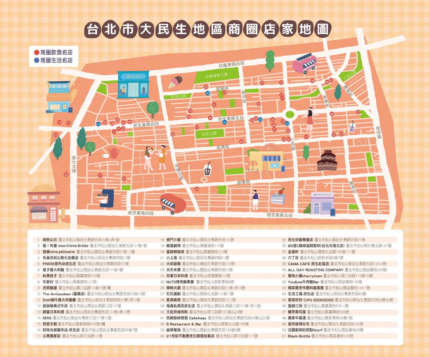 2025民生•悠活節-大民生地區商圈特色店家地圖
