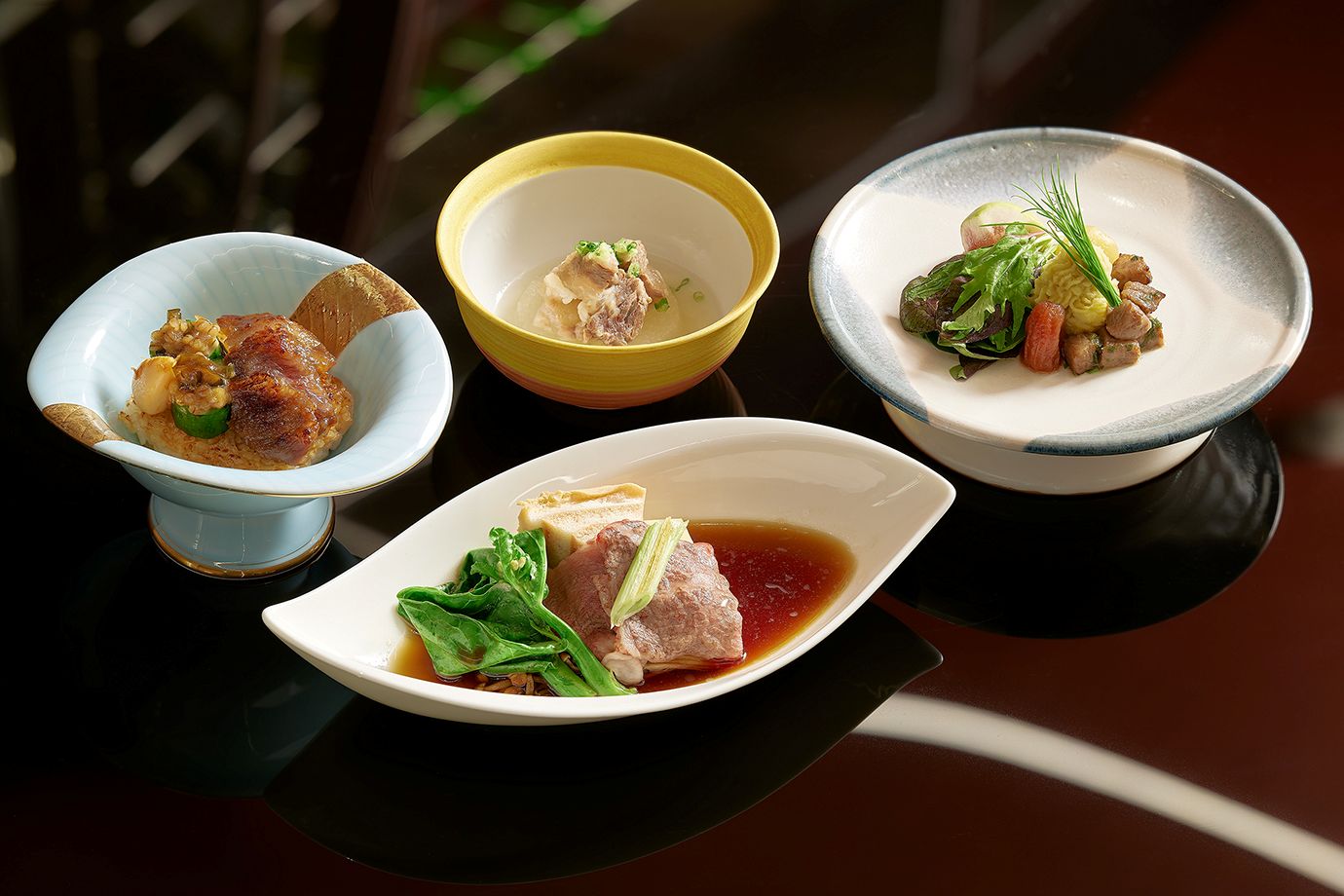 「福井若狹牛御饗套餐」匯集牛肩、紐約客、肋眼、牛筋等不同部位