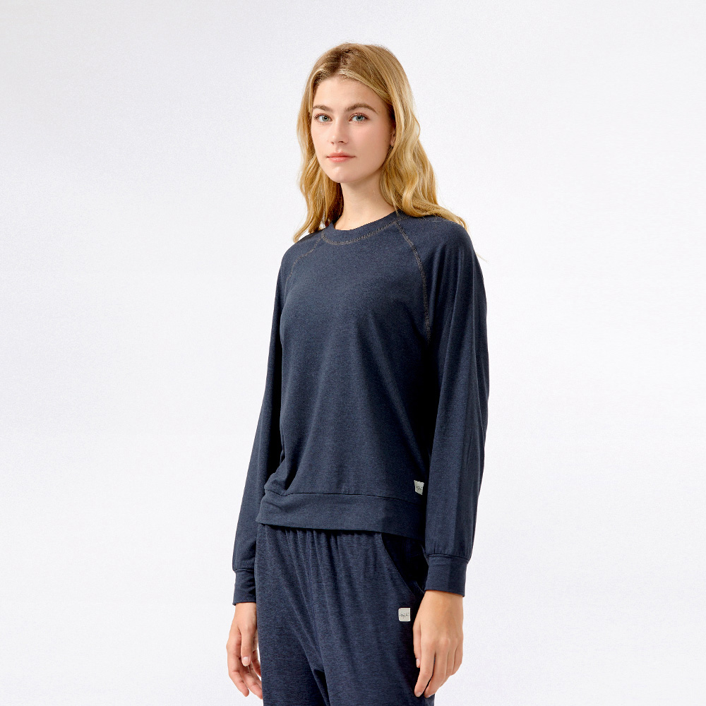 Hang Ten- AeroKnit空氣針織側口袋大學T（丈青花紗）-建議售價990-2