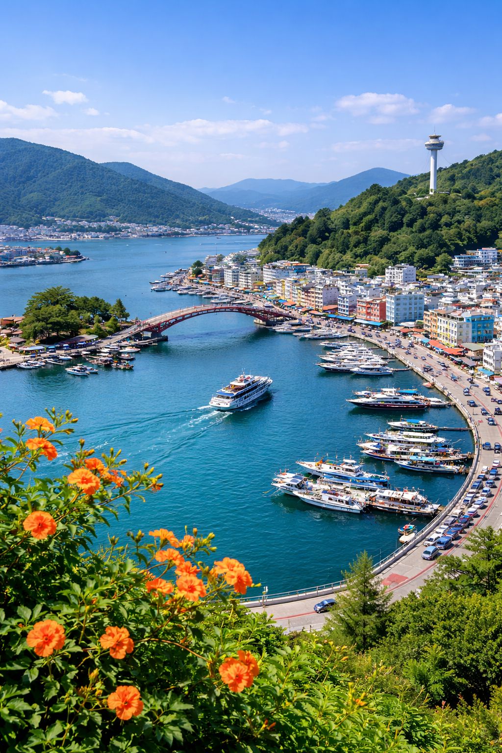 示意圖／AI生成之統營港海港風貌與南海岸旅行氛圍