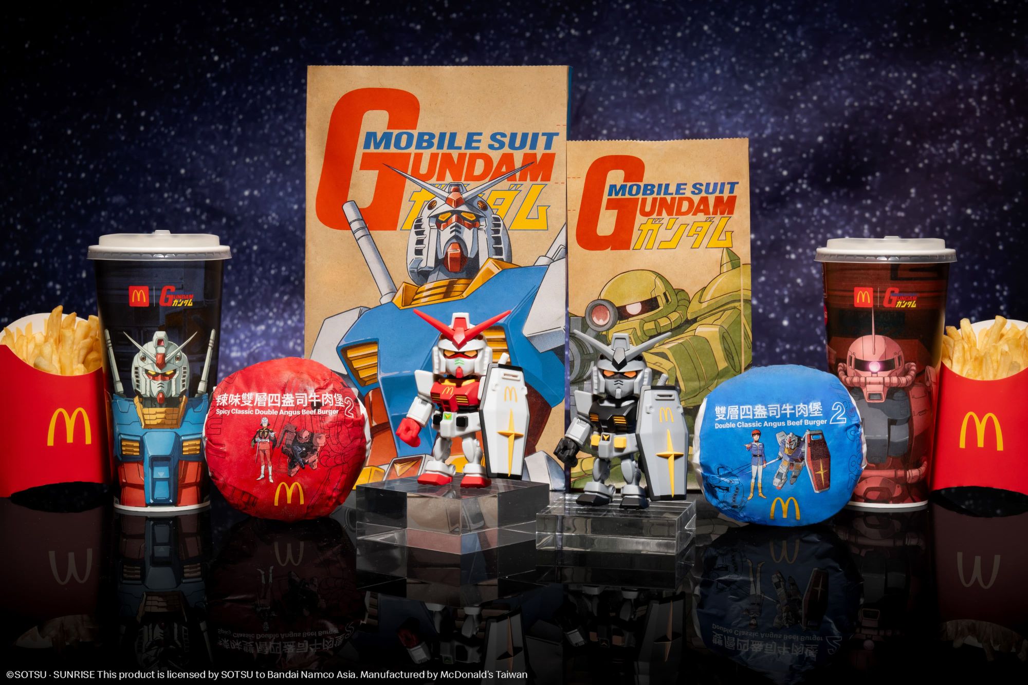 台灣麥當勞首度攜手日本經典動畫 IP《機動戰士鋼彈》展開一系列聯名合作，自4月29日起至5月26日全台重磅登場