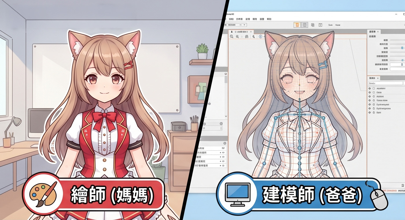 VTuber常識小科普｜媽媽、爸爸的稱呼。（圖/Gemini生成）