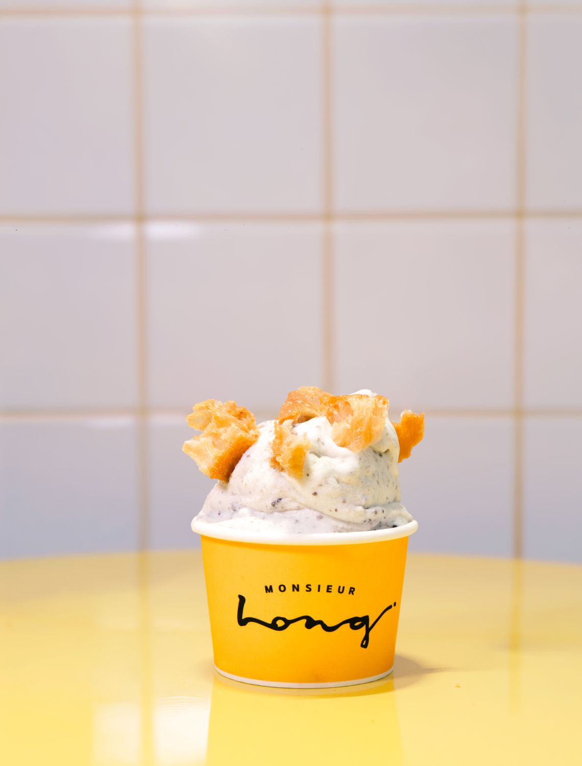 椒香芝麻Gelato 杯裝。(圖/Monsieur Long 隆先生提供)
