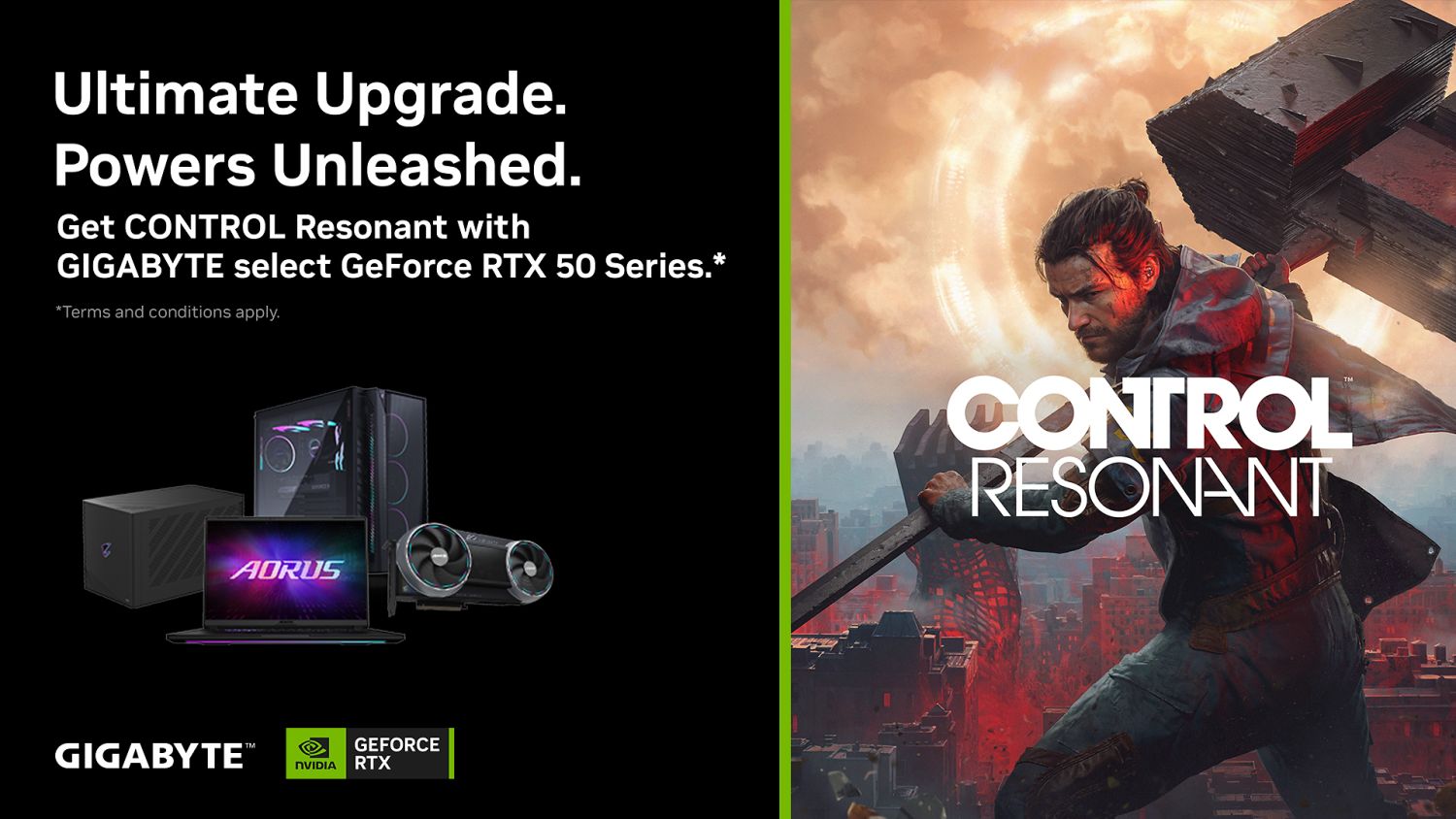 技嘉攜手NVIDIA推遊戲套裝　購買指定RTX產品送《CONTROL Resonant》｜消費｜日享傳媒 SunRiseSharing