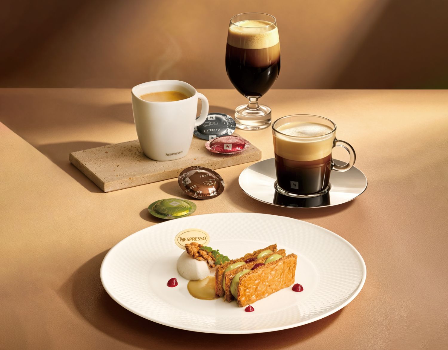 【王品牛排】期間限定-桌邊現做雙人甜點_Nespresso咖啡開心果覆盆莓千層派_以及Nespresso頂級咖啡體驗_由王品集團提供
