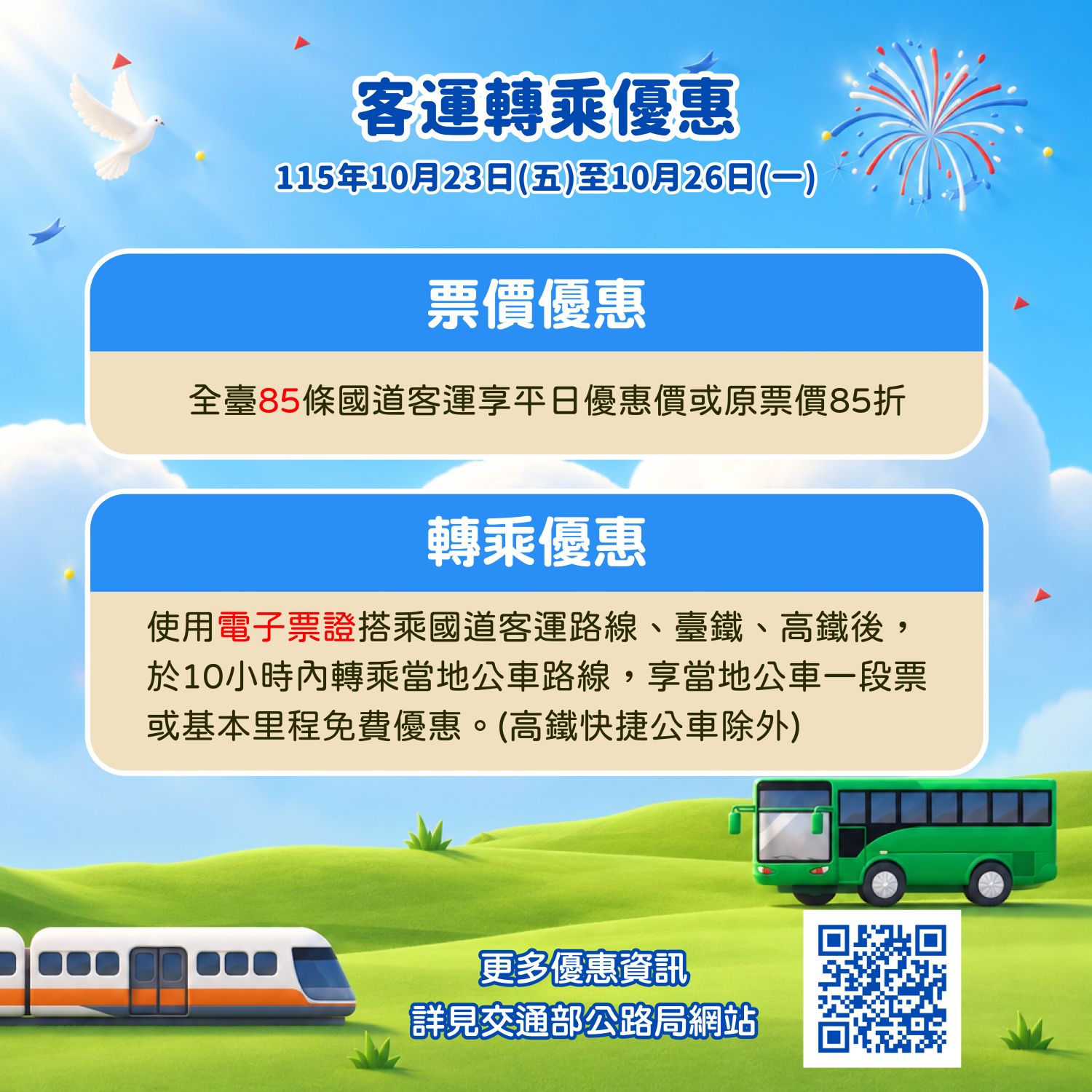 115年光復懶人包客運轉乘優惠