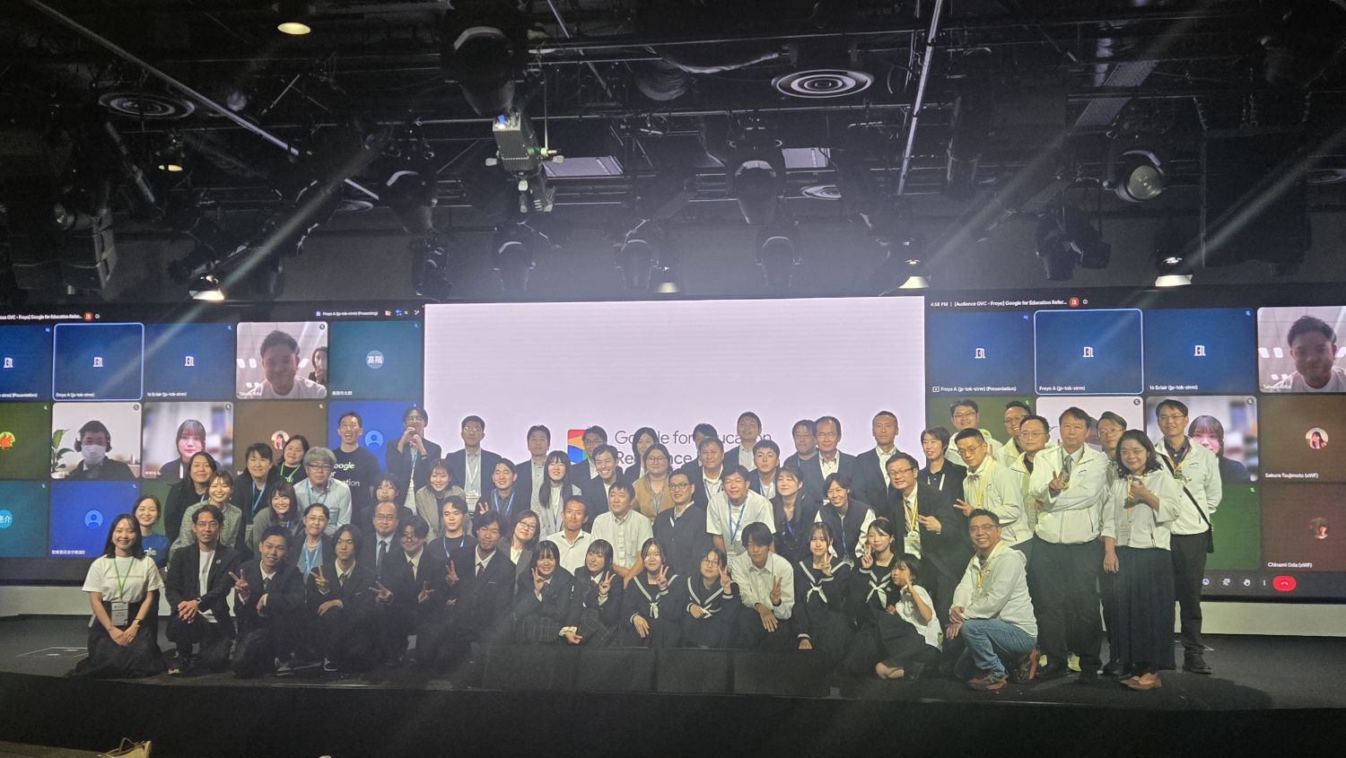 新北市教育局長張明文受邀於Google東京分享新北AI教育推動成果,並與全體與會者合影。