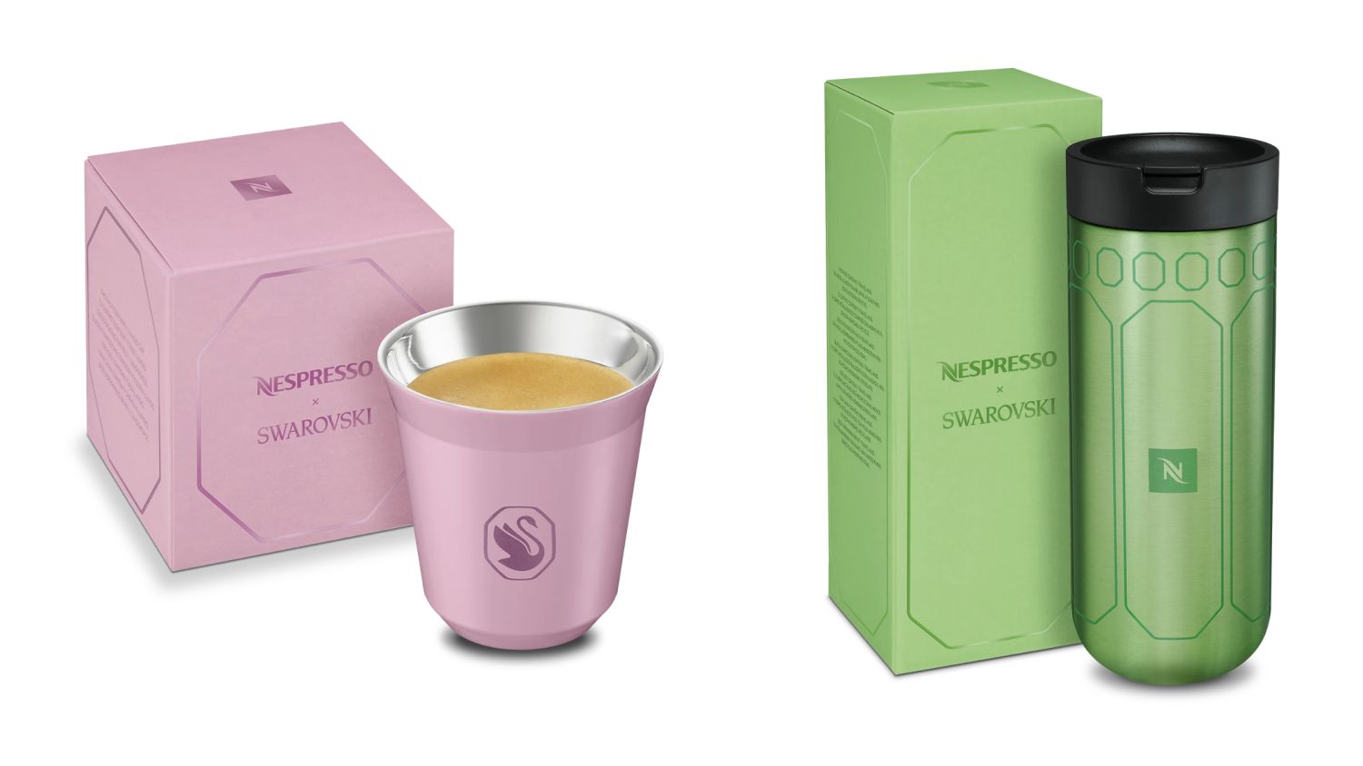 PIXIE LUNGO聯名咖啡杯與TRAVEL大杯量咖啡隨行杯(建議售價720元/1,400元),透過繽紛色彩與水晶線條聯名設計,將精品咖啡美學延伸至日常生活與外出情境